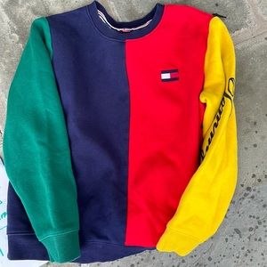 Tommy Hilfiger Colorblock Sweatshirt - Red, Green, Yellow, Blue